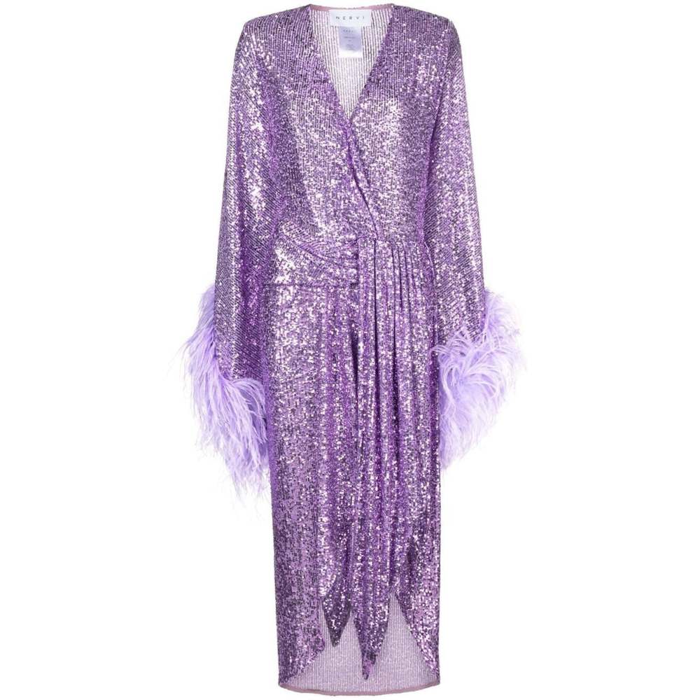 NERVI - Feather Sequinned Dress - IT 40